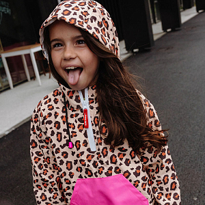 Дождевик-пончо Hello Hossy "Leopard", леопард с розовым